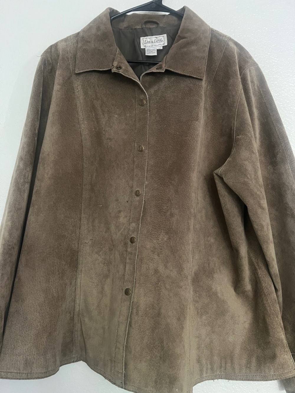 Live a Little Women's Brown Suede Button-Front Jacket